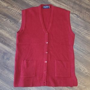 Wingsfield Mens Red Button Down Front Sweater Vest